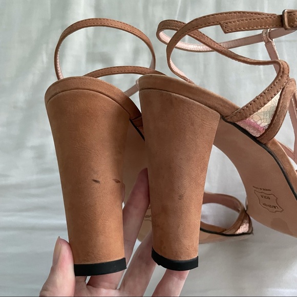 stuart weitzman rose gold suede leather heels - Picture 5 of 5